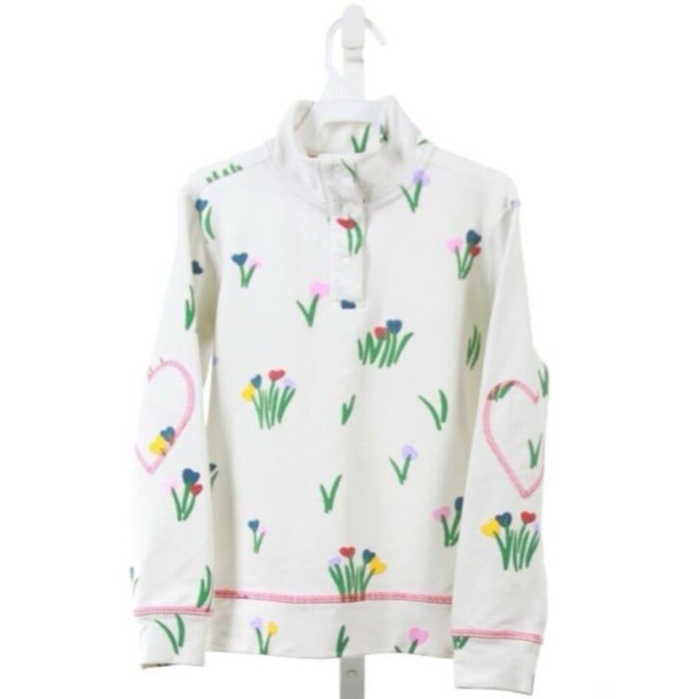 THE BEAUFORT BONNET COMPANY TODDLER GIRLS WHITE TULIP QUARTER ZIP PULLOVER 3T